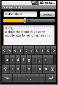 Free SMS application for android - Screenshot