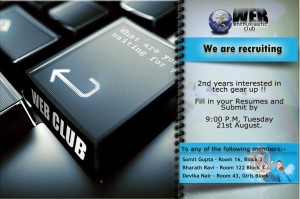Web club recruitment poster